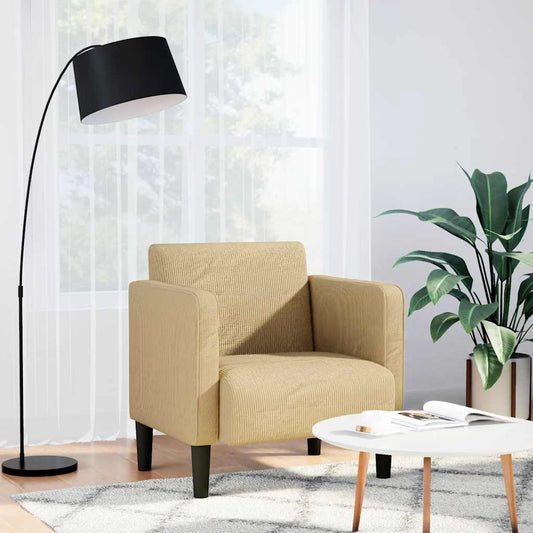 Sofastol Med Armlæn 54 Cm Fløjlsstof Lysegrøn Grå