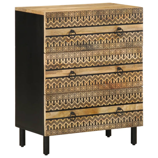 Skænk 60X33,5X75 Cm Massivt Ru Mangotræ