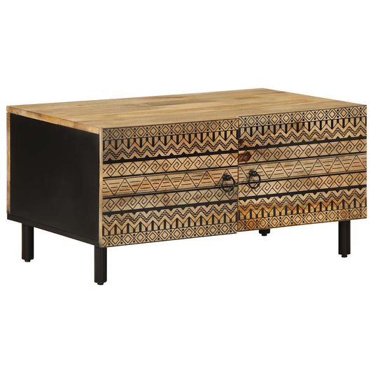 Sofabord 80X50X40 Cm Massivt Ru Mangotræ Sort