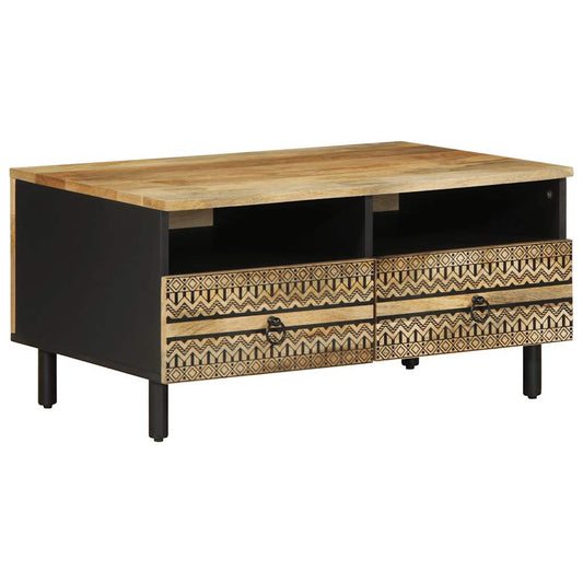 Sofabord 80X54X40 Cm Massivt Ru Mangotræ Sort