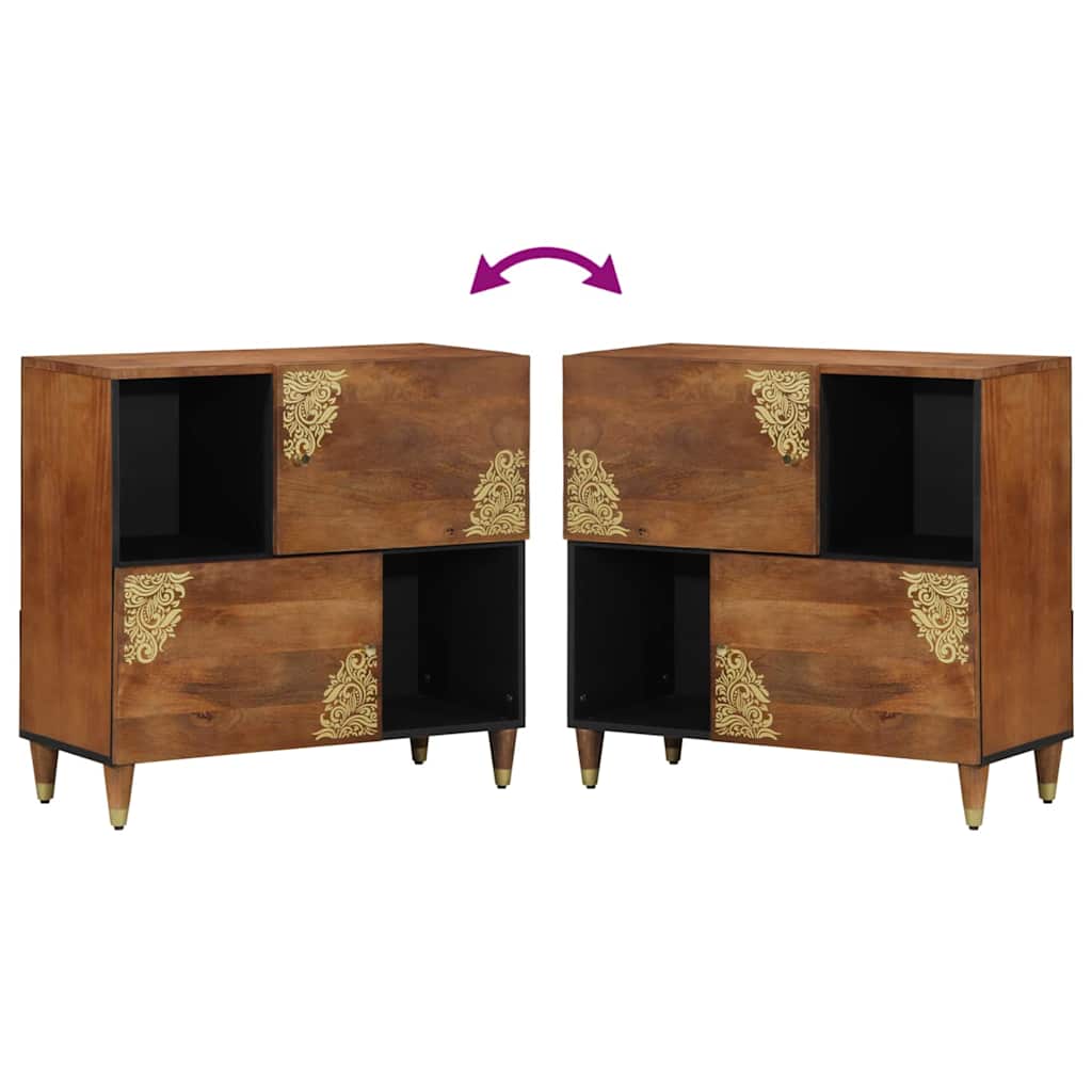 Sideboard Med Hylde 80 X 33 X 75 Cm Massivt Mangotræ - Billede 10