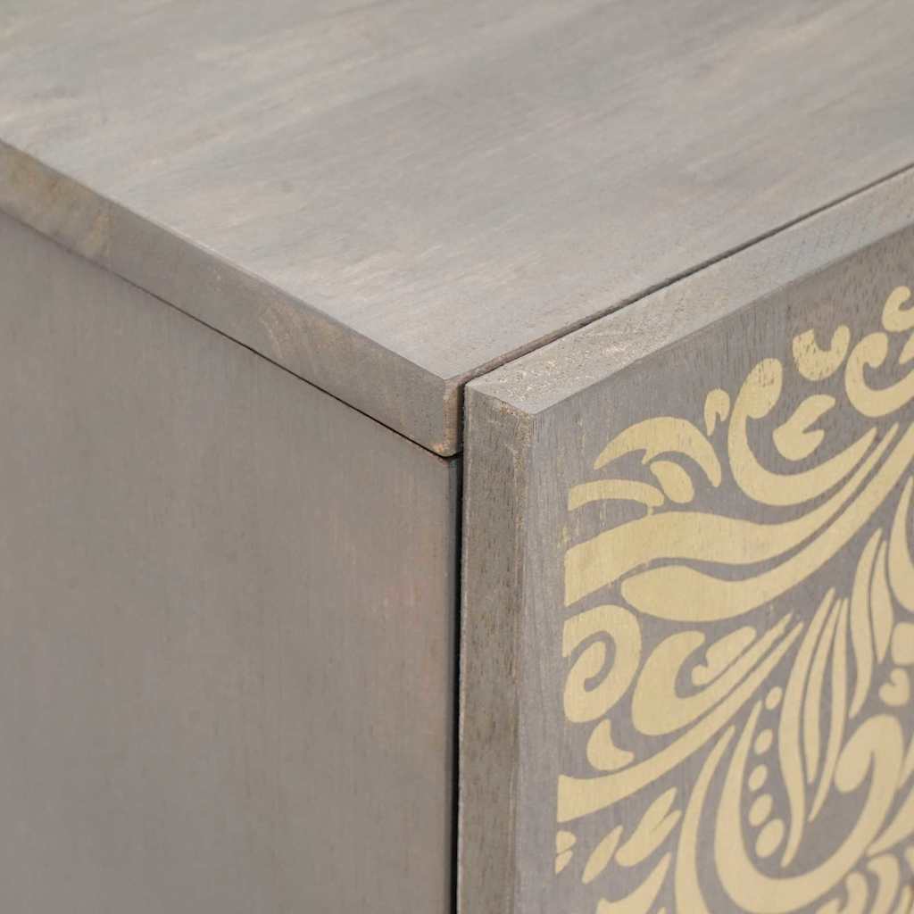 Sideboard Og Guld 60 X 33 X 75 Cm Massivt Mangotræ - Billede 6