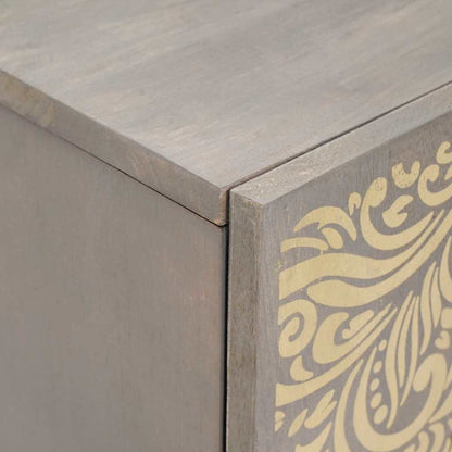 Sideboard Og Guld 60 X 33 X 75 Cm Massivt Mangotræ - Billede 6