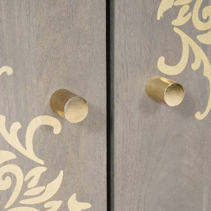 Sideboard Og Guld 60 X 33 X 75 Cm Massivt Mangotræ - Billede 7