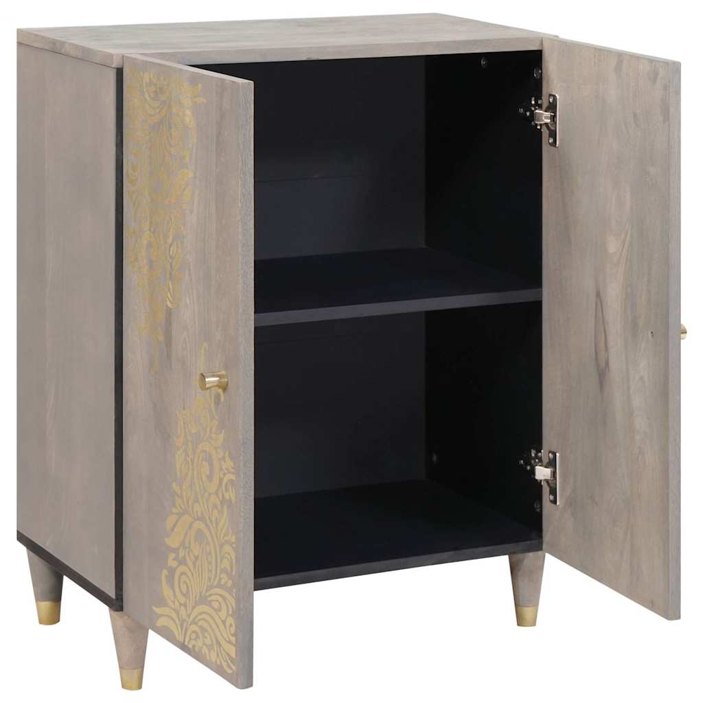Sideboard Og Guld 60 X 33 X 75 Cm Massivt Mangotræ - Billede 2
