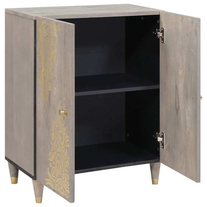 Sideboard Og Guld 60 X 33 X 75 Cm Massivt Mangotræ - Billede 2