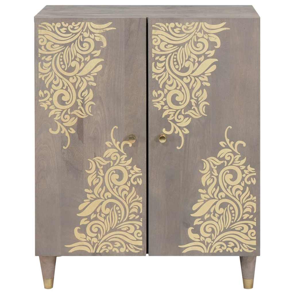 Sideboard Og Guld 60 X 33 X 75 Cm Massivt Mangotræ - Billede 3