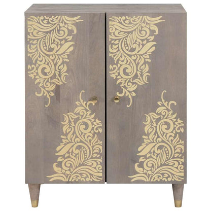 Sideboard Og Guld 60 X 33 X 75 Cm Massivt Mangotræ - Billede 3