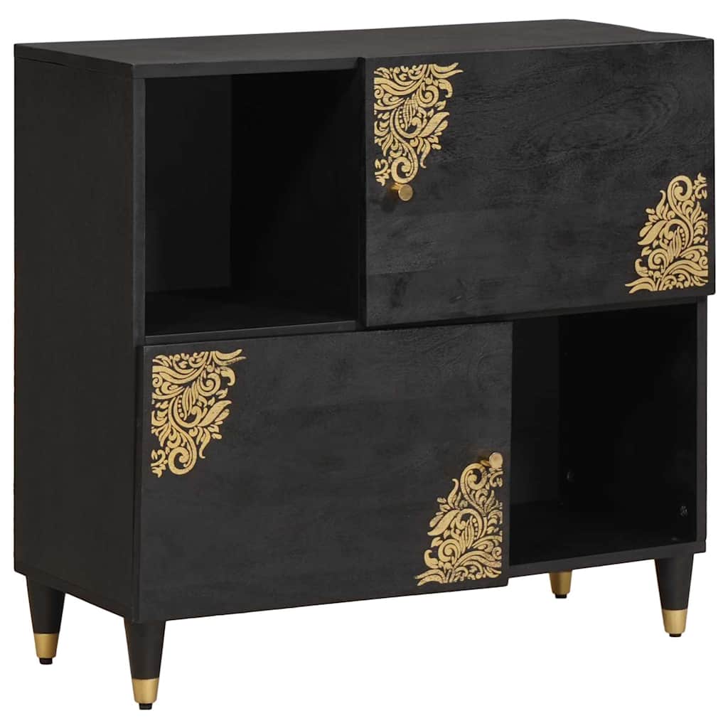Sideboard Med Hylde 80 X 33 X 75 Cm Massivt Mangotræ
