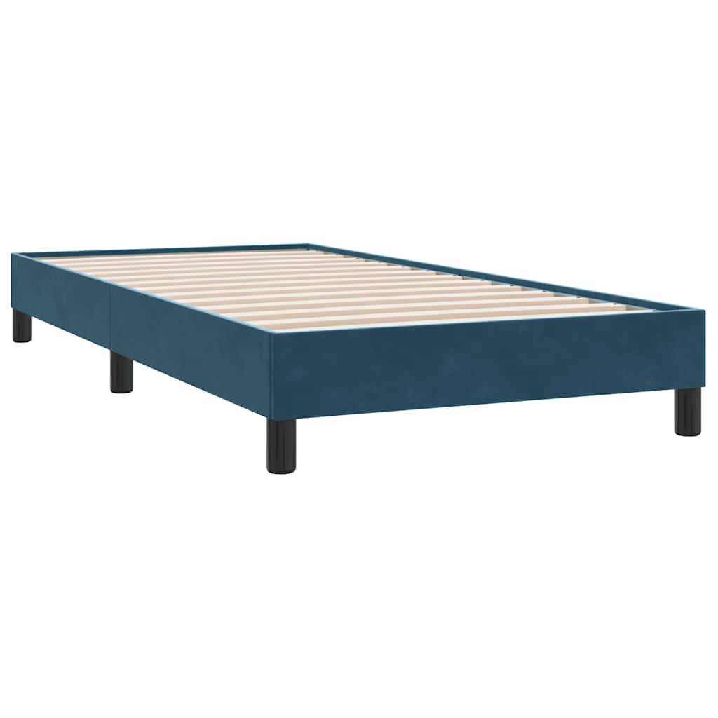 Sengeramme Uden Madras 100x210 Cm Fløjl Mørkeblå - Billede 2