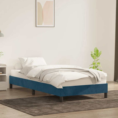 Sengeramme Uden Madras 100x210 Cm Fløjl Mørkeblå - Billede 3