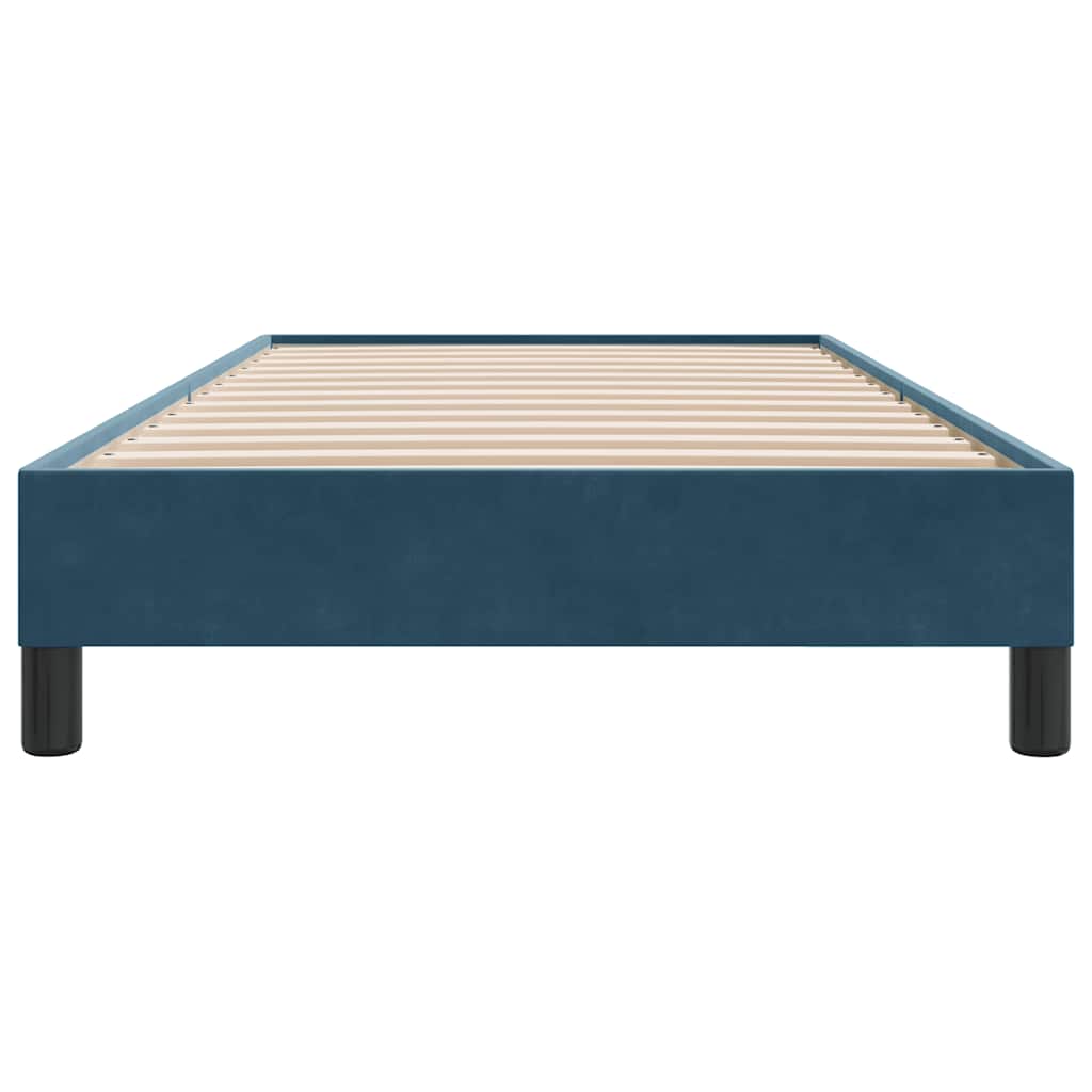Sengeramme Uden Madras 100x210 Cm Fløjl Mørkeblå - Billede 5