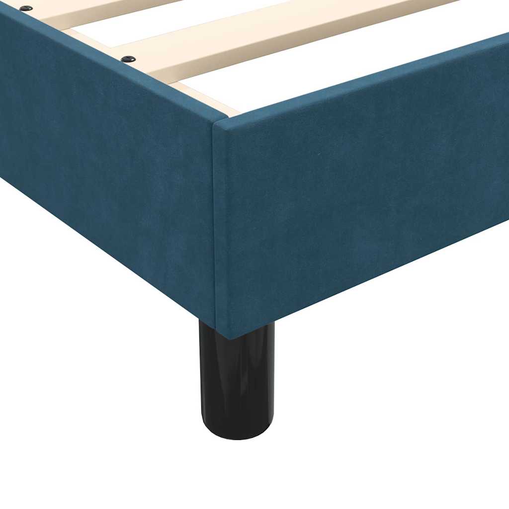 Sengeramme Uden Madras 100x210 Cm Fløjl Mørkeblå - Billede 8