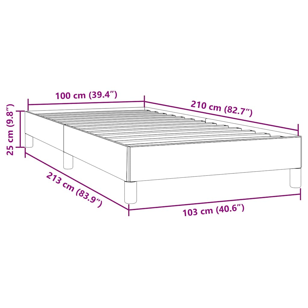 Sengeramme Uden Madras 100x210 Cm Fløjl Mørkeblå - Billede 10