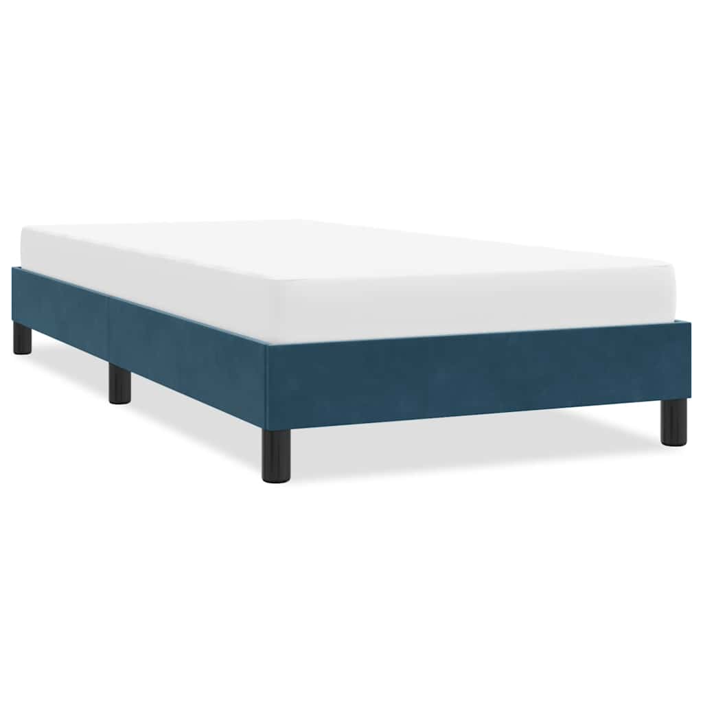 Sengeramme Uden Madras 100x210 Cm Fløjl Mørkeblå - Hovedbillede