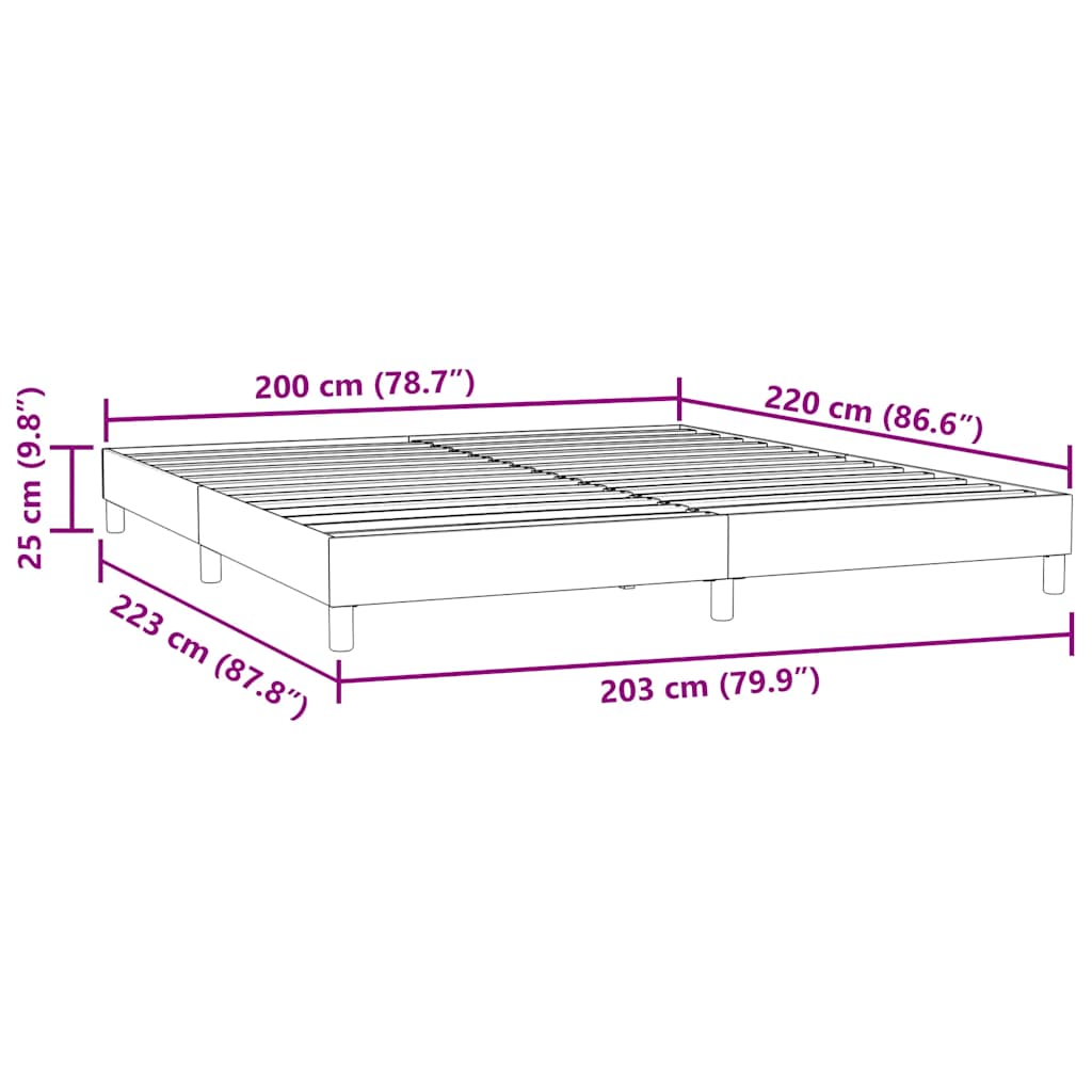 Sengeramme Uden Madras 200x220 Cm Fløjl - Billede 10