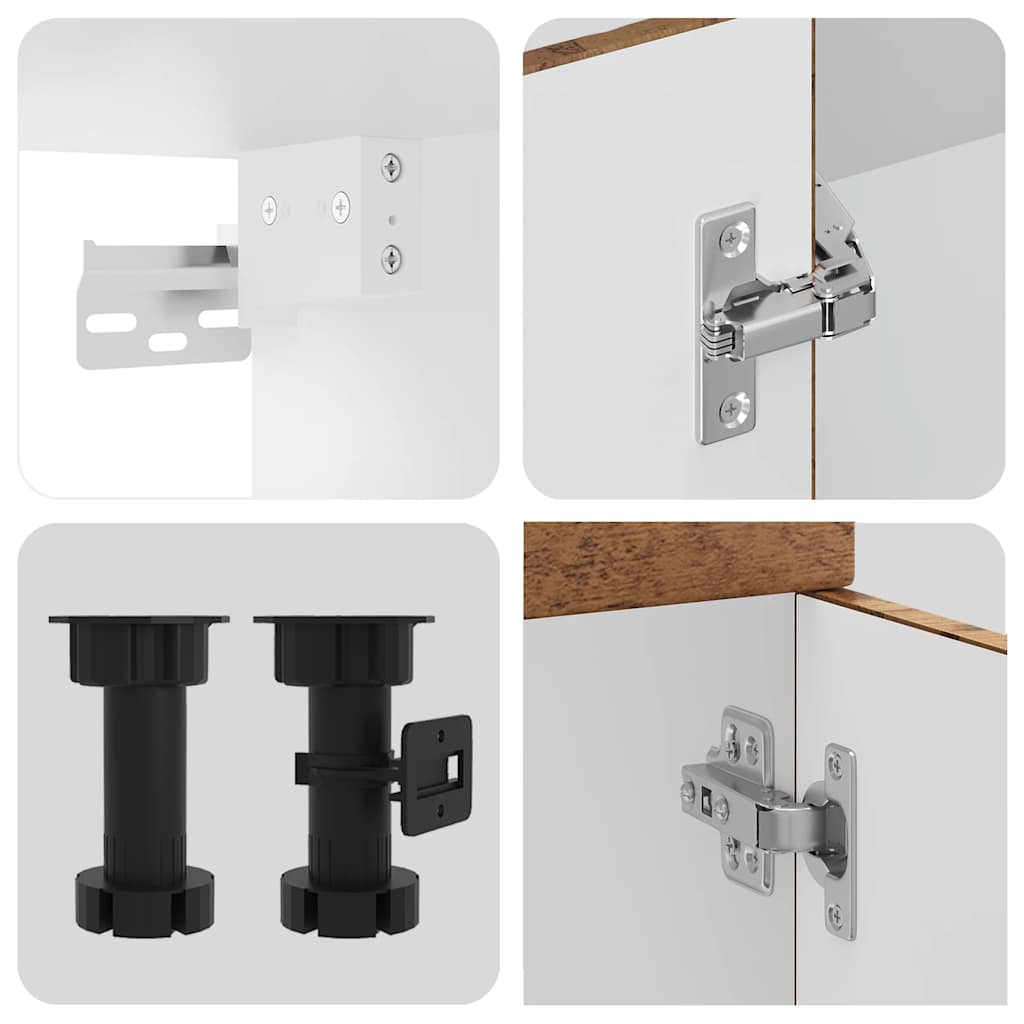 7 Dele Køkkenskabssæt Kalmar Antikt Træ Konstrueret Træ