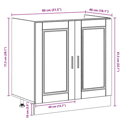 Vaskeskabsbase Porto 2 Stk. 80 X 46 X 81,5 Cm - Billede 10