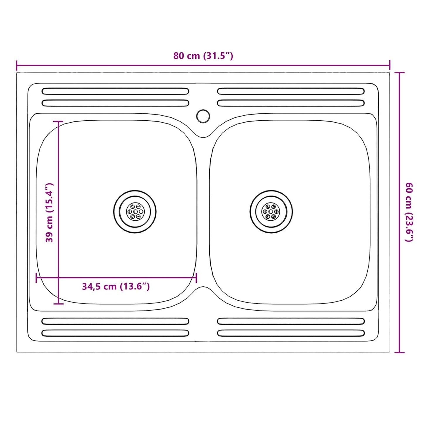 Vaskeskabsbase Porto 2 Stk. 80 X 46 X 81,5 Cm - Billede 11