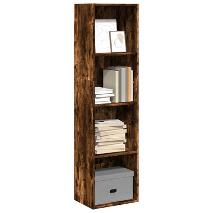 Bogreol 80X30X Konstrueret Træ Etræsfarve Røget Eg