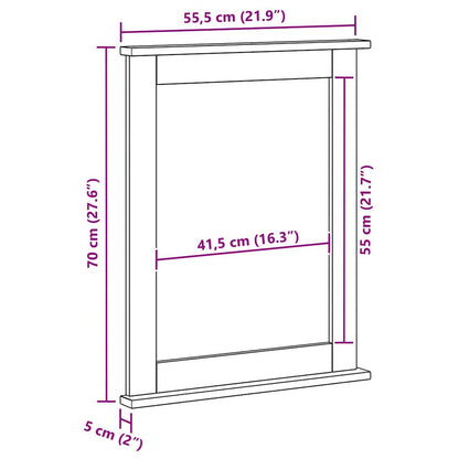 Spejl Vigo Honningfarvet 55,5 X 5 X 70 Cm Massivt Fyrretræ - Billede 10