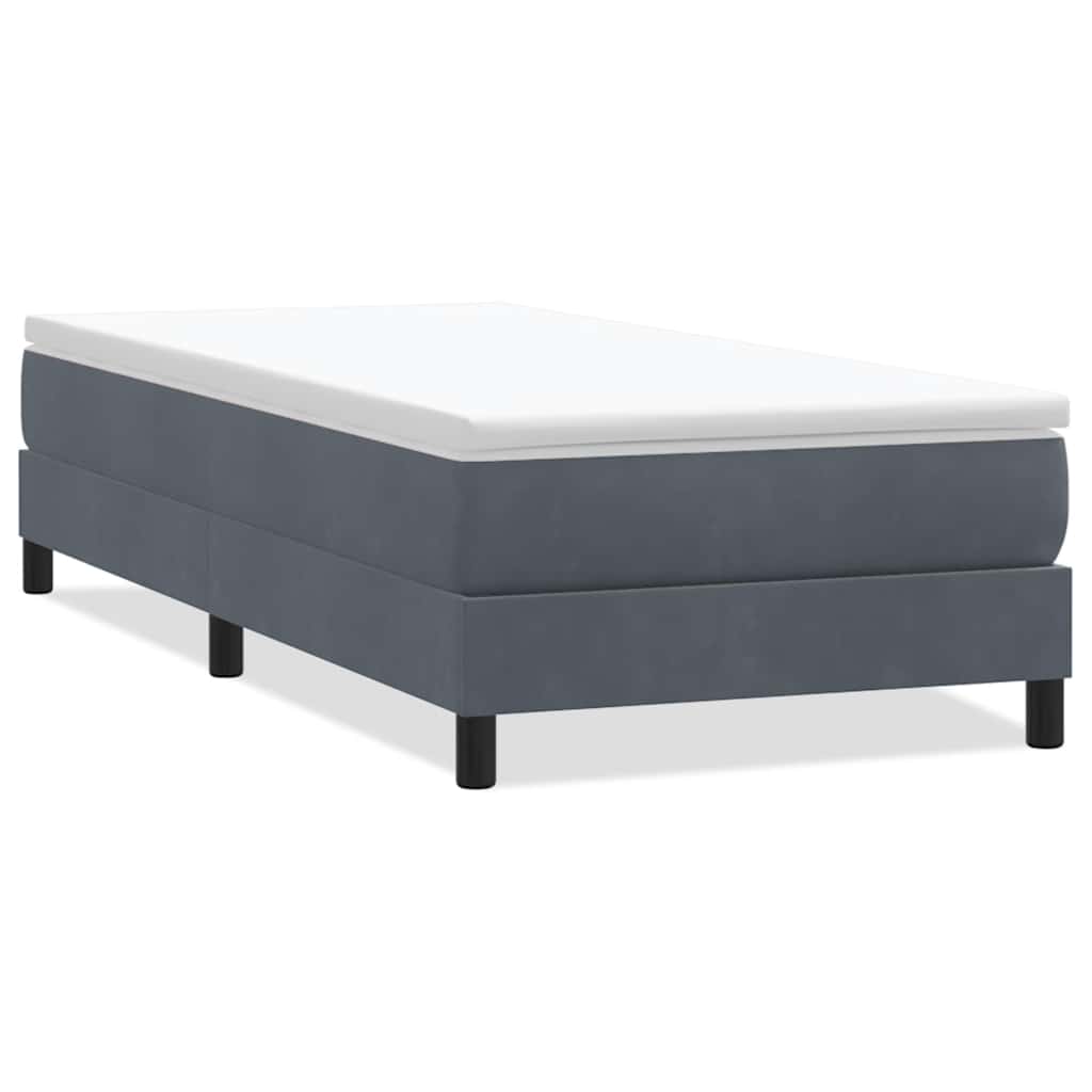 Kontinentalseng Uden Madras 90x220 Cm Fløjl Mørkegrå - Billede 2