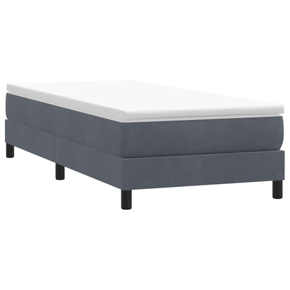 Kontinentalseng Uden Madras 90x220 Cm Fløjl Mørkegrå - Billede 3