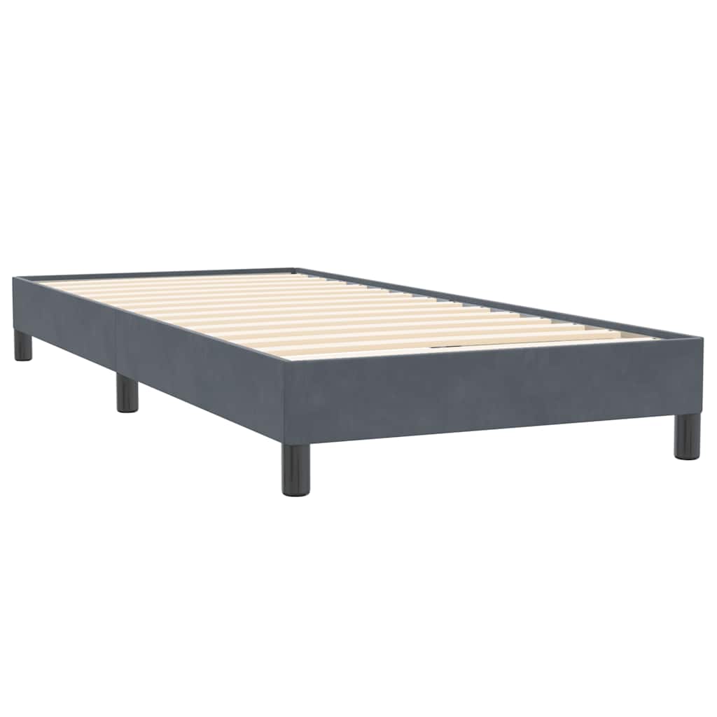 Kontinentalseng Uden Madras 90x220 Cm Fløjl Mørkegrå - Billede 4