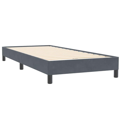 Kontinentalseng Uden Madras 90x220 Cm Fløjl Mørkegrå - Billede 4