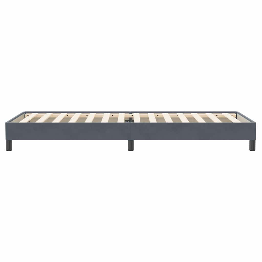 Kontinentalseng Uden Madras 90x220 Cm Fløjl Mørkegrå - Billede 6