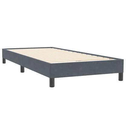 Kontinentalseng Uden Madras 90x220 Cm Fløjl Mørkegrå - Billede 7