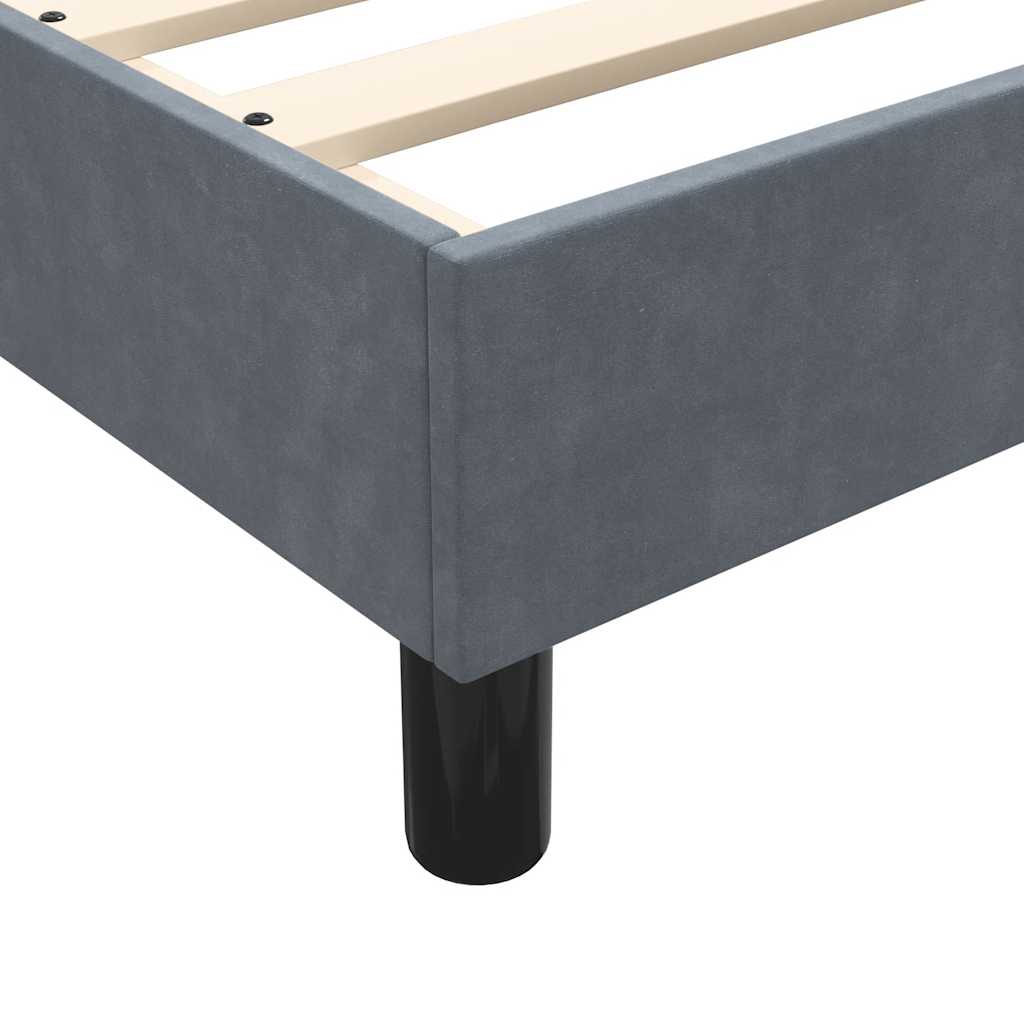 Kontinentalseng Uden Madras 90x220 Cm Fløjl Mørkegrå - Billede 8