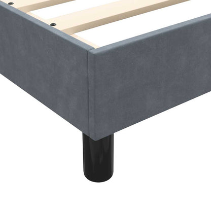 Kontinentalseng Uden Madras 90x220 Cm Fløjl Mørkegrå - Billede 8