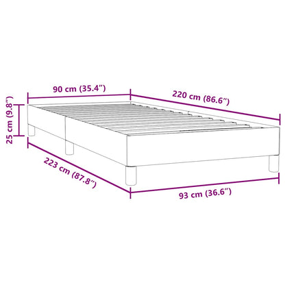 Kontinentalseng Uden Madras 90x220 Cm Fløjl Mørkegrå - Billede 10