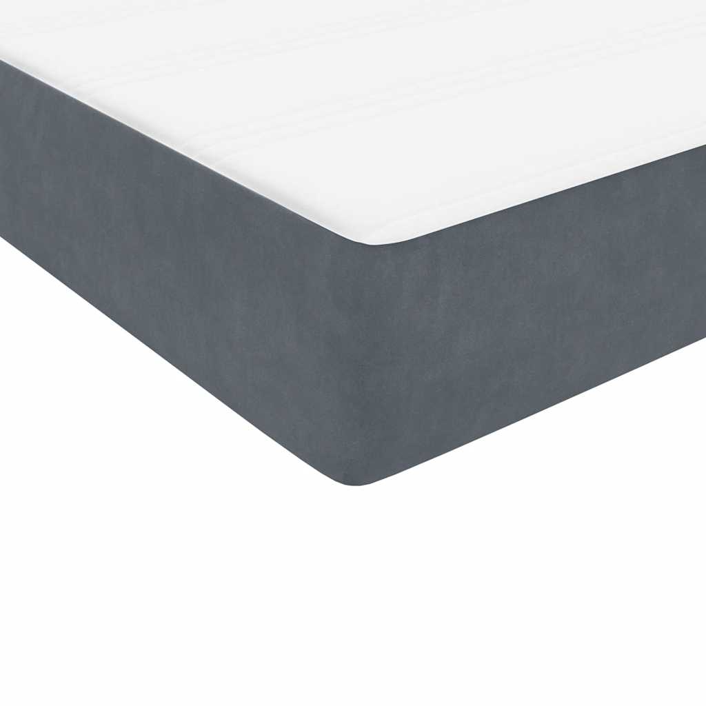 Kontinentalseng Med Madras 160x210 Cm Fløjl Mørkegrå - Billede 9