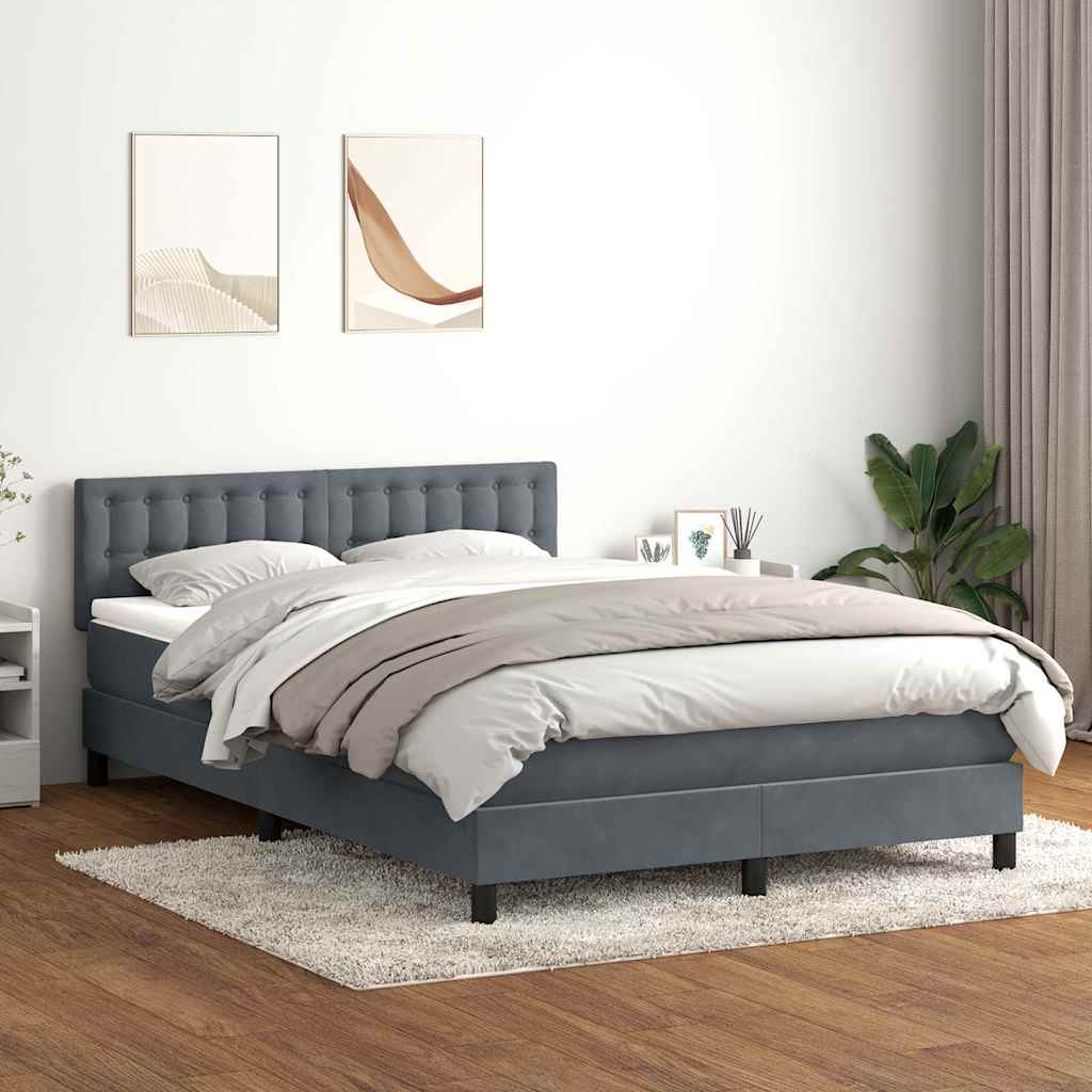 Kontinentalseng Med Madras 160x210 Cm Fløjl Mørkegrå - Hovedbillede