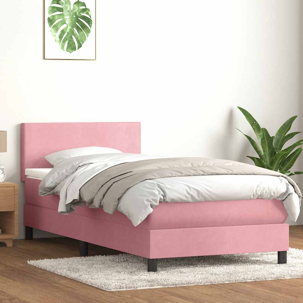 Kontinentalseng Med Madras Velour Lyserød