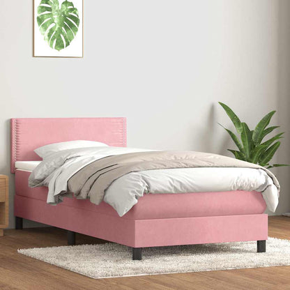 Kontinentalseng Med Madras Velour Lyserød