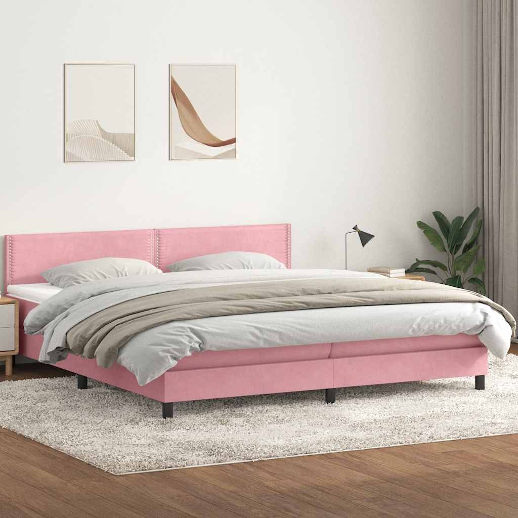 Kontinentalseng Med Madras Velour Lyserød
