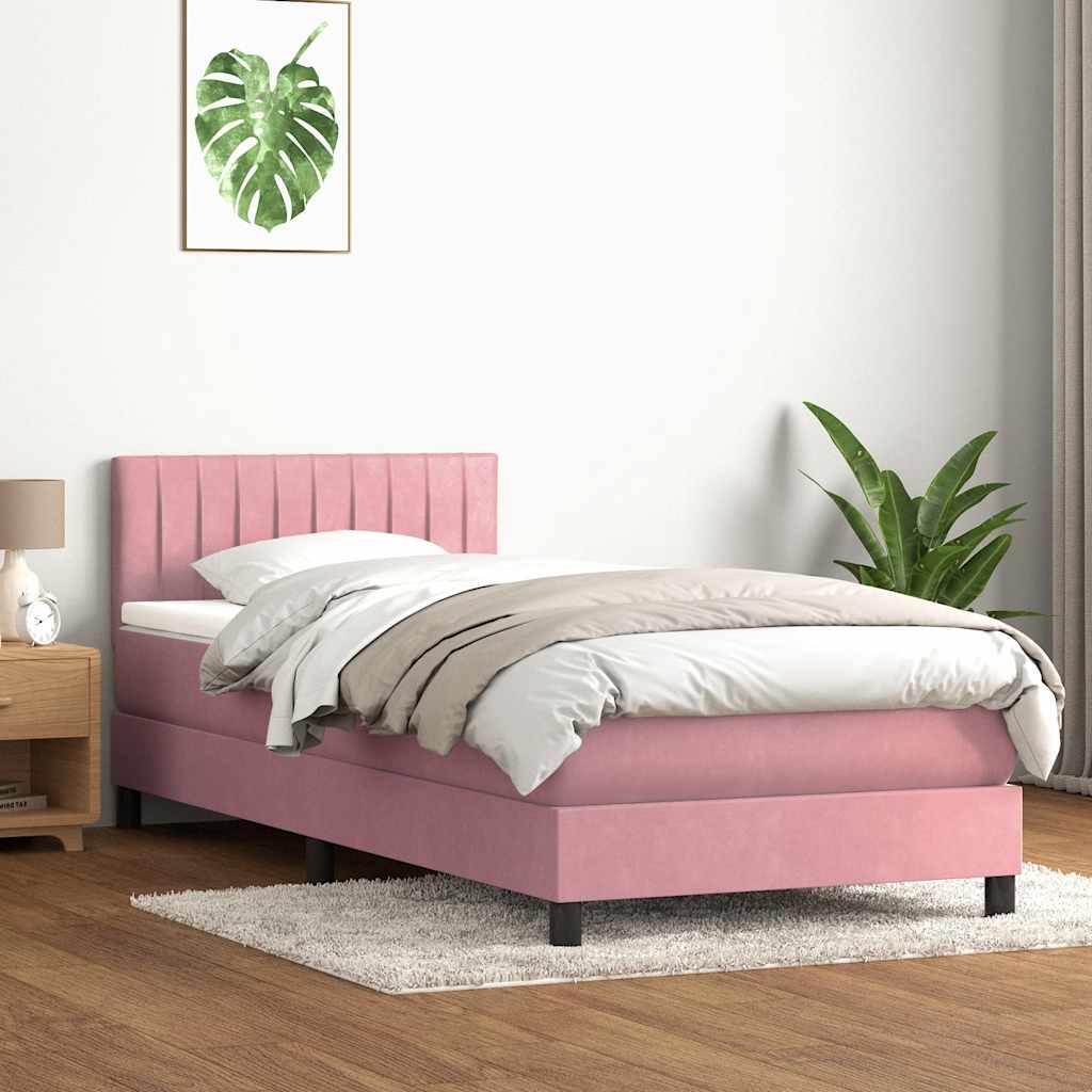 Kontinentalseng Med Madras Velour Lyserød