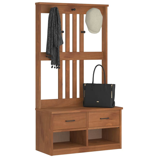 Hall Træ Sandens 87X40X159,5 Cm Massivt Fyrretræ