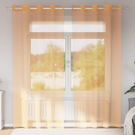 Voile-Gardiner Med Øskner 2 Stk. Orange