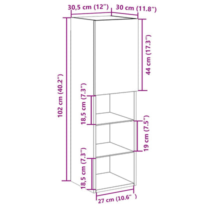 TV-borde Med LED-lys 2 Stk. 30,5x30x102 Cm Gammelt Trælook - Billede 18
