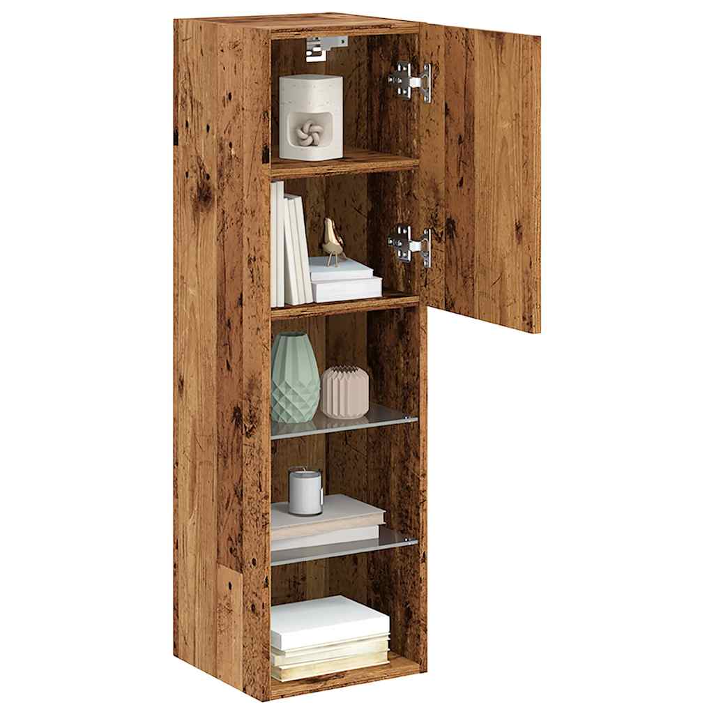 TV-borde Med LED-lys 2 Stk. 30,5x30x102 Cm Gammelt Trælook - Billede 5