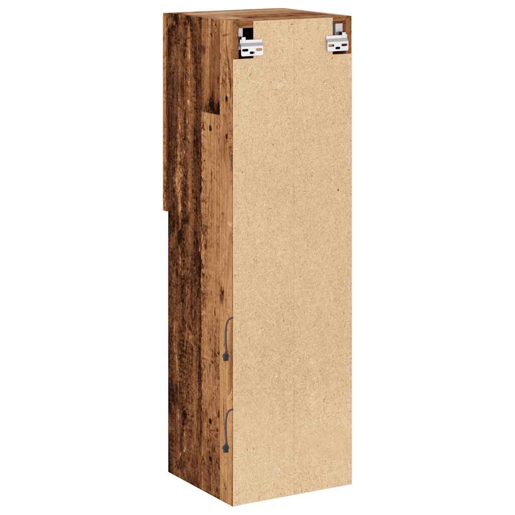 TV-borde Med LED-lys 2 Stk. 30,5x30x102 Cm Gammelt Trælook - Billede 10