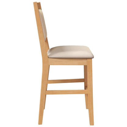 Barstole Med Hynder 2 Stk. Massivt Gummitræ Brun