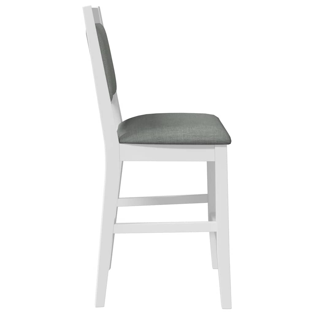 Barstole Med Hynder 2 Stk. Massivt Gummitræ Brun
