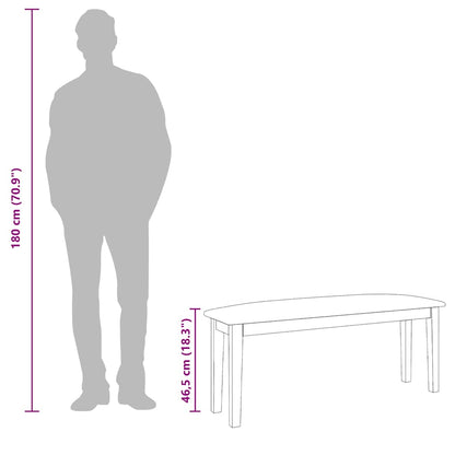 Bænk 110 Cm Massivt Gummitræ - Billede 11