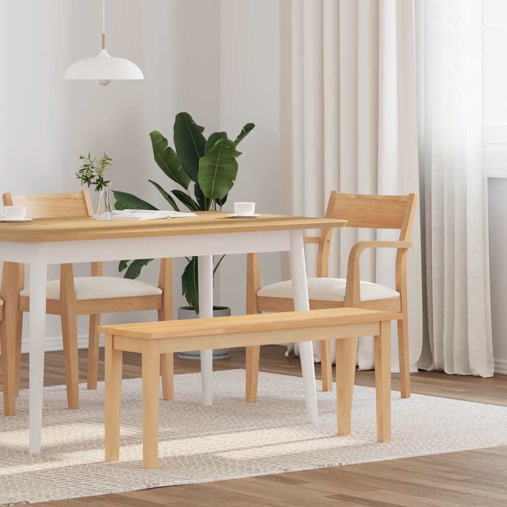Bænk 110 Cm Massivt Gummitræ - Variant 4102604
