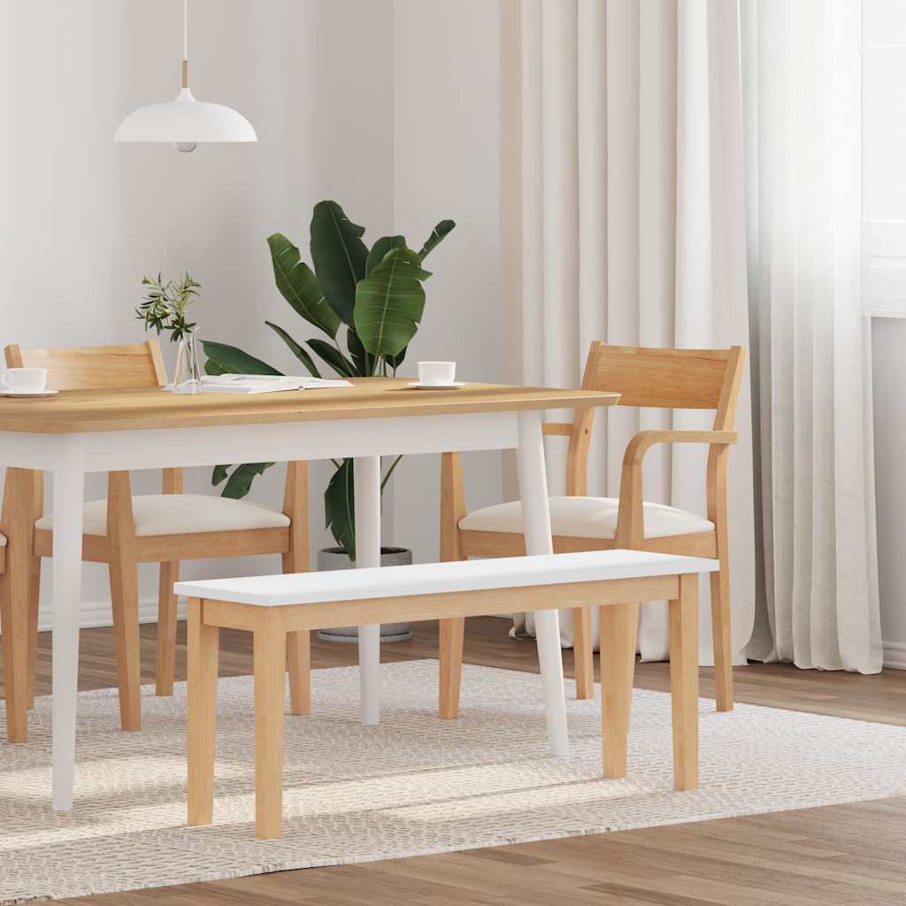 Bænk 110 Cm Massivt Gummitræ - Variant 4102605